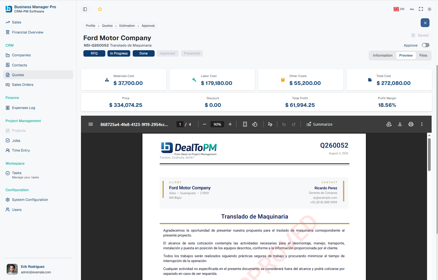 Cotización / PDF